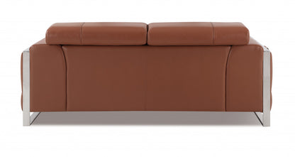The Capri – Camel Italian Leather Loveseat