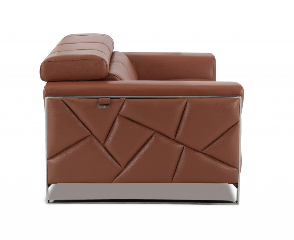 The Capri – Camel Italian Leather Loveseat