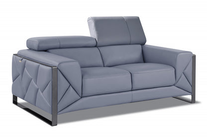 The Azure – Light Blue Italian Leather Loveseat