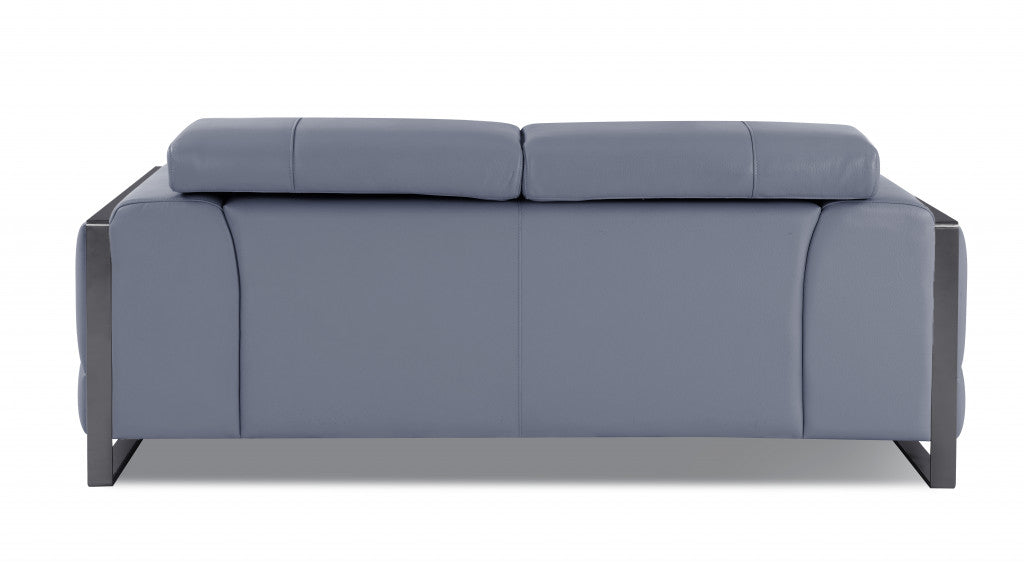 The Azure – Light Blue Italian Leather Loveseat
