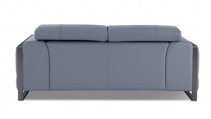 The Azure – Light Blue Italian Leather Loveseat
