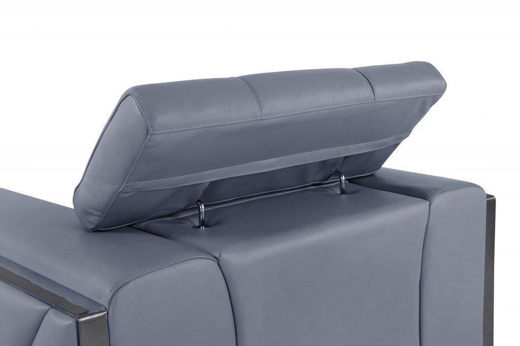 The Azure – Light Blue Italian Leather Loveseat