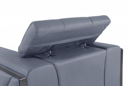 The Azure – Light Blue Italian Leather Loveseat