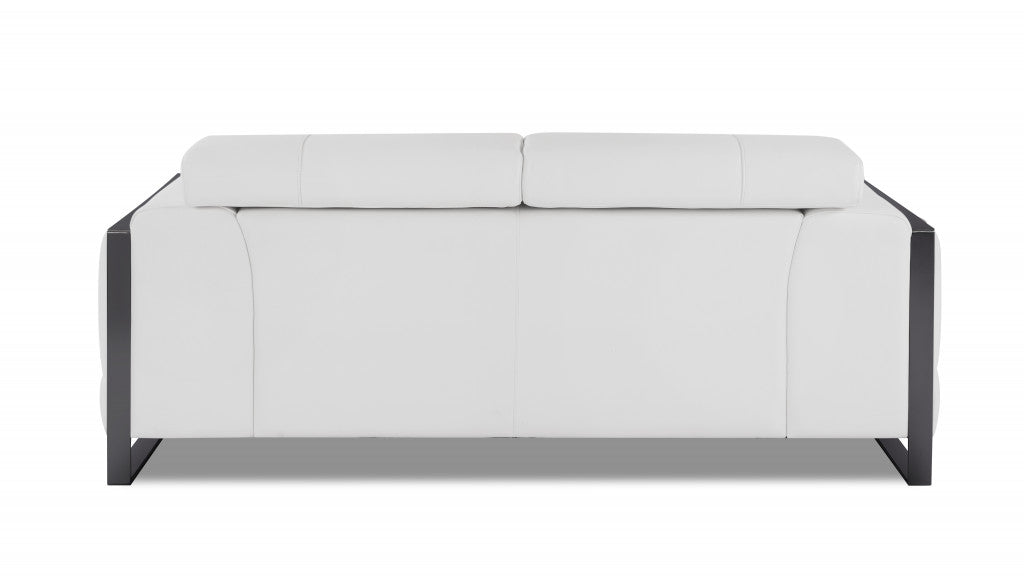 The Noir – White Italian Leather Loveseat