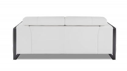 The Noir – White Italian Leather Loveseat