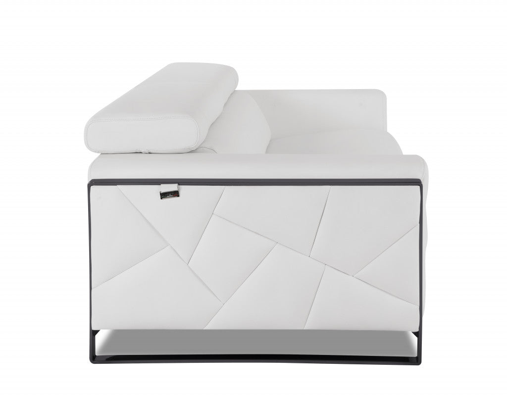 The Noir – White Italian Leather Loveseat