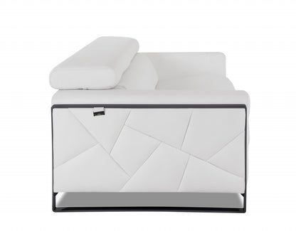 The Noir – White Italian Leather Loveseat