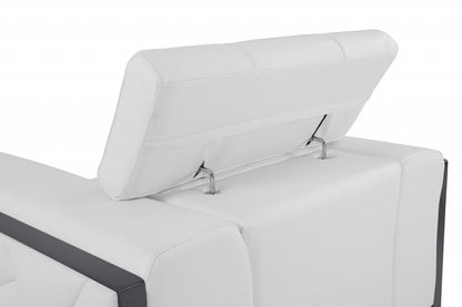 The Noir – White Italian Leather Loveseat