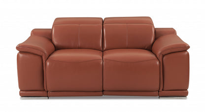 The Siena – Camel Italian Leather Power Reclining Loveseat