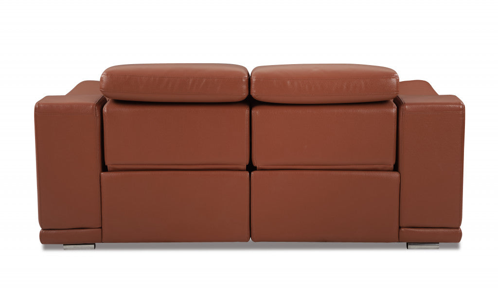 The Siena – Camel Italian Leather Power Reclining Loveseat