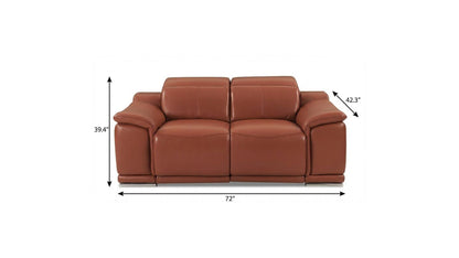 The Siena – Camel Italian Leather Power Reclining Loveseat