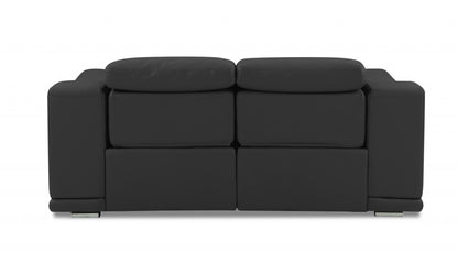 The Ashford – Gray Italian Leather Power Reclining Loveseat