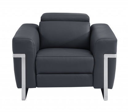 The Ashton – Dark Gray Italian Leather Power Recliner