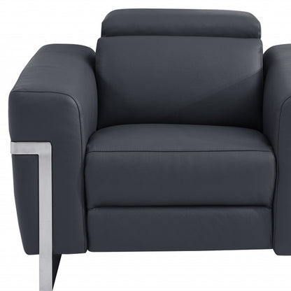 The Ashton – Dark Gray Italian Leather Power Recliner