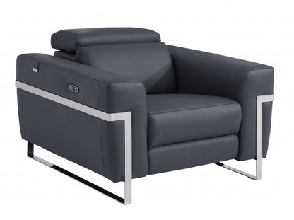 The Ashton – Dark Gray Italian Leather Power Recliner