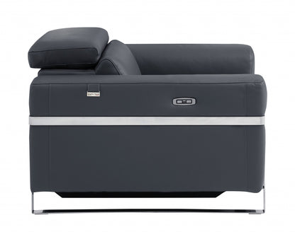 The Ashton – Dark Gray Italian Leather Power Recliner