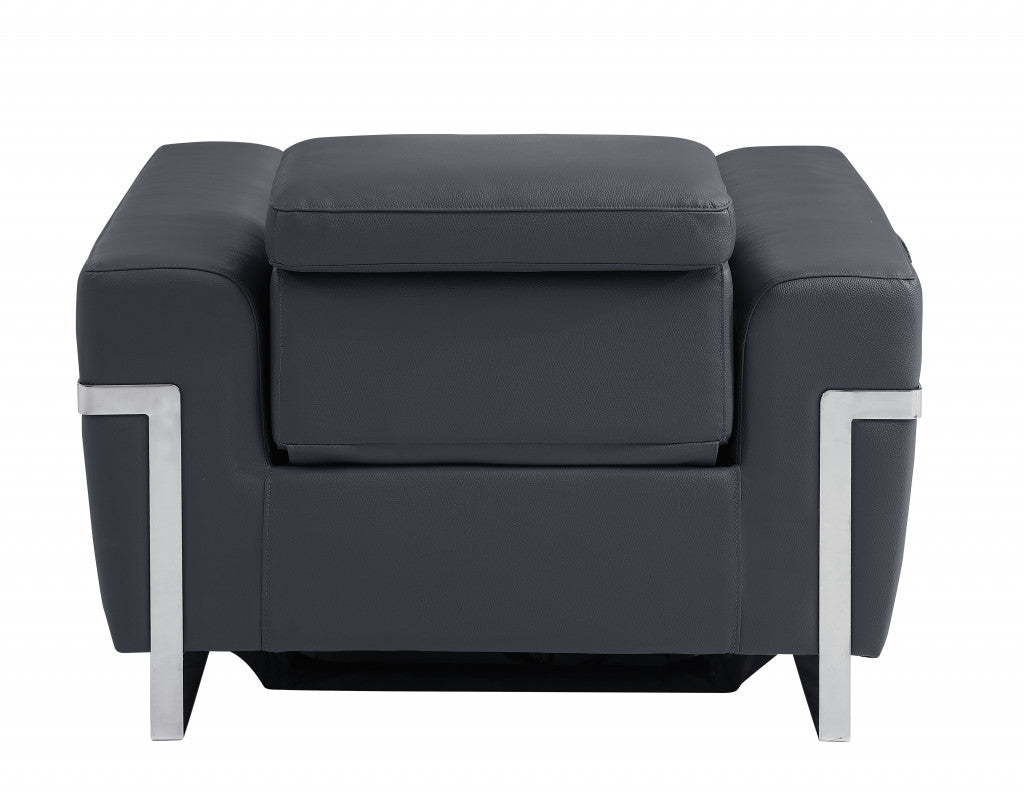The Ashton – Dark Gray Italian Leather Power Recliner