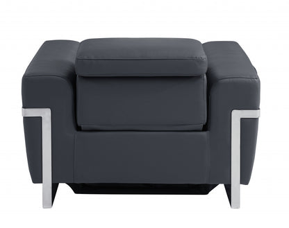 The Ashton – Dark Gray Italian Leather Power Recliner