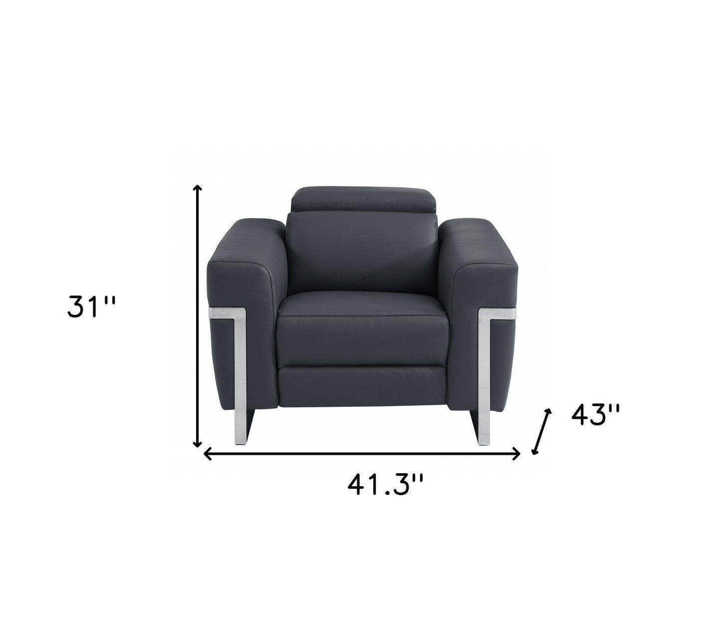 The Ashton – Dark Gray Italian Leather Power Recliner