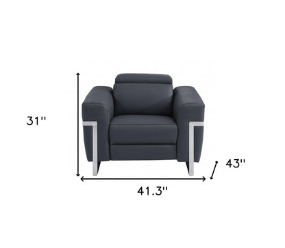 The Ashton – Dark Gray Italian Leather Power Recliner