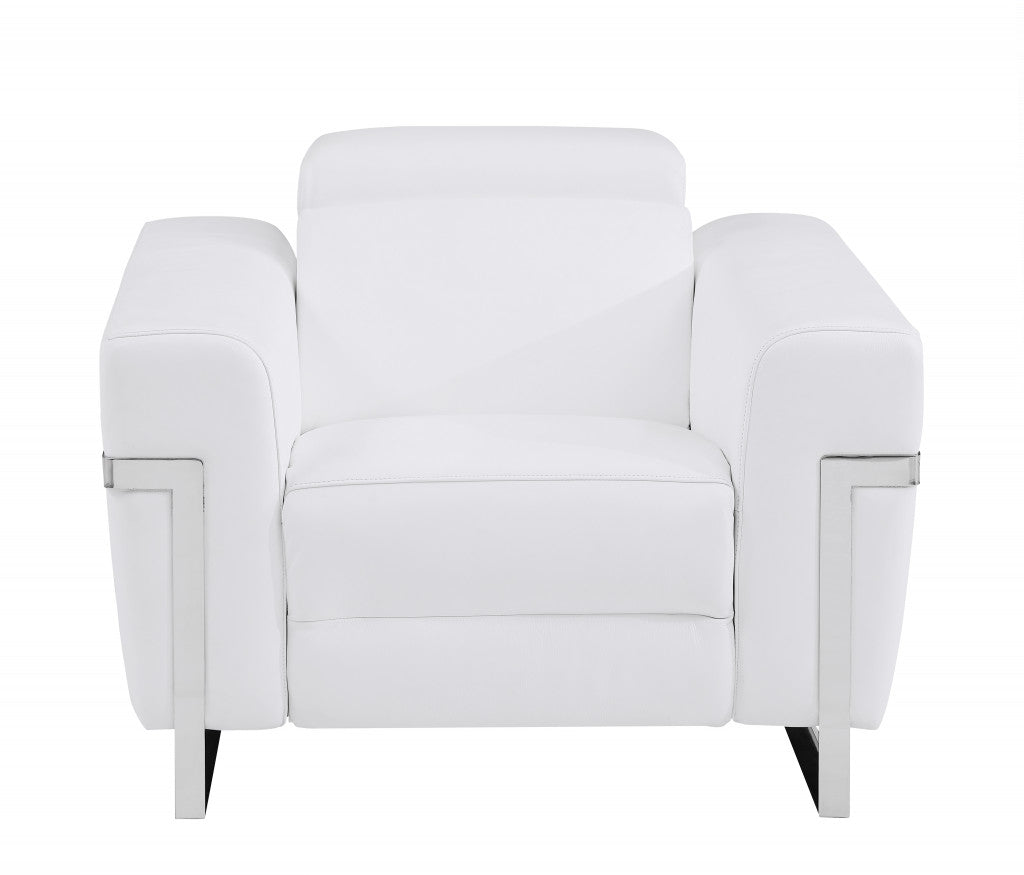 The Valmere – White Italian Leather Power Recliner