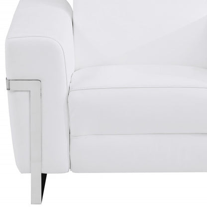 The Valmere – White Italian Leather Power Recliner