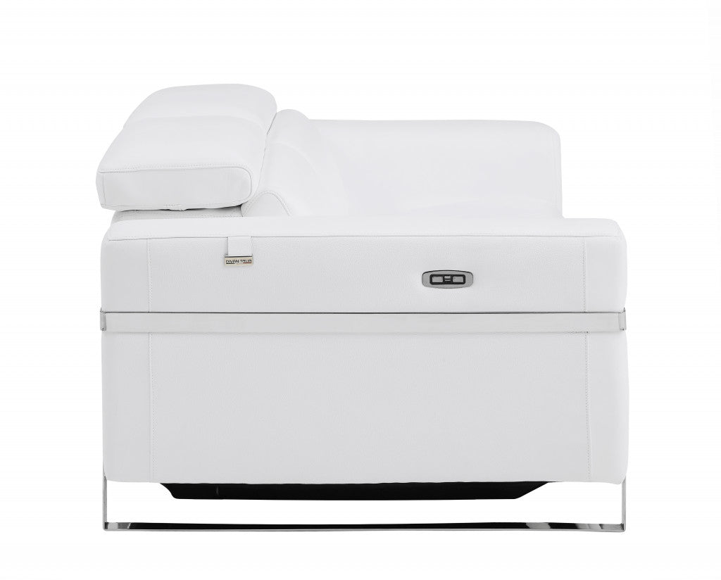The Valmere – White Italian Leather Power Recliner