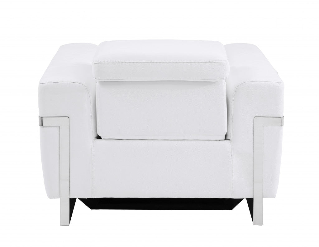 The Valmere – White Italian Leather Power Recliner