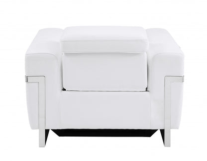 The Valmere – White Italian Leather Power Recliner
