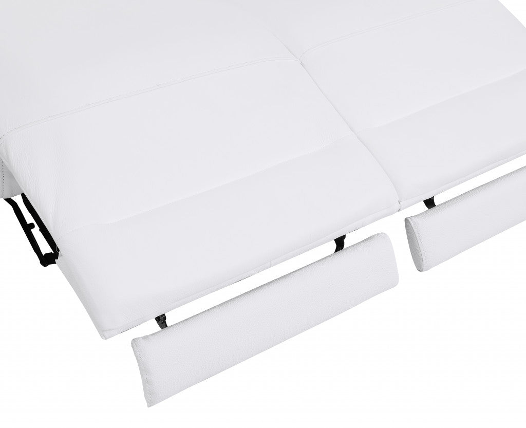 The Valmere – White Italian Leather Power Recliner