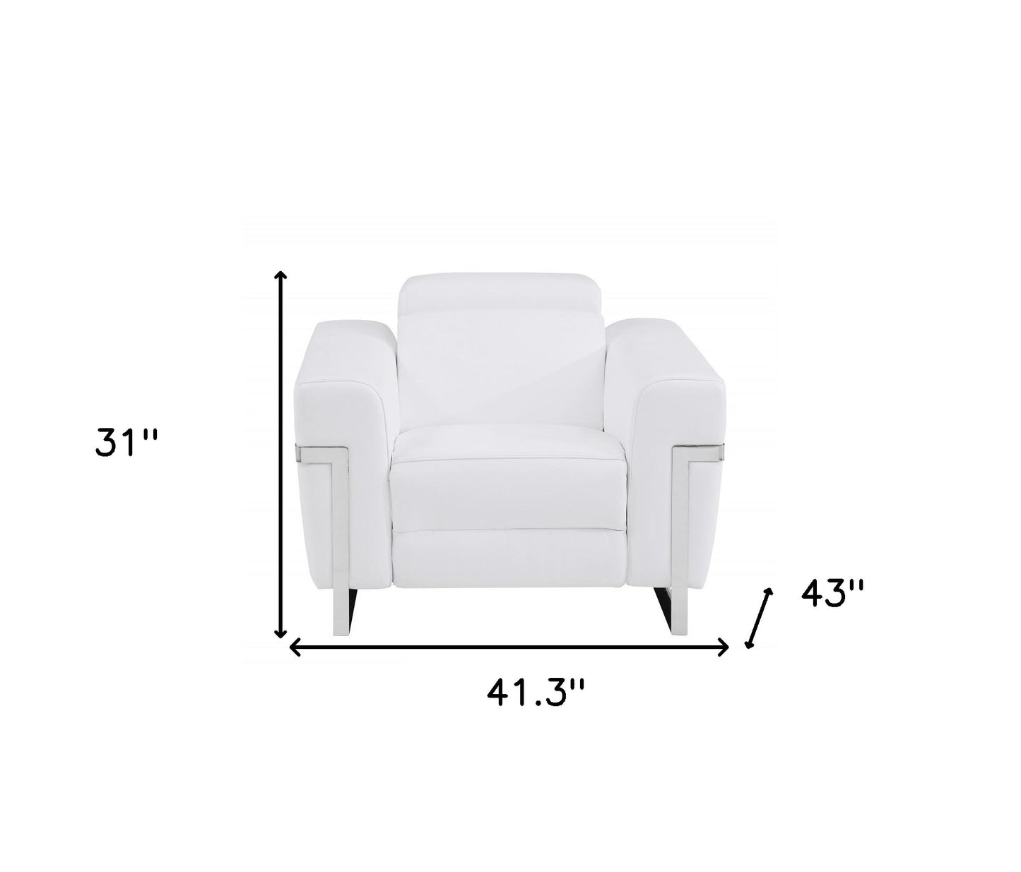 The Valmere – White Italian Leather Power Recliner