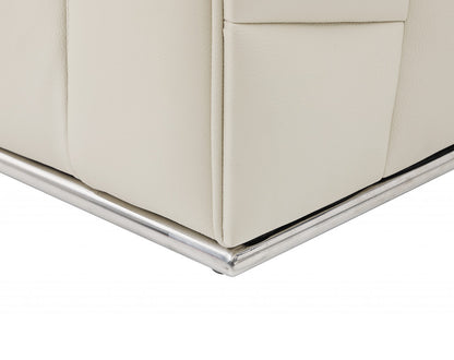 The Marlowe – Beige Italian Leather L-Shaped Sectional