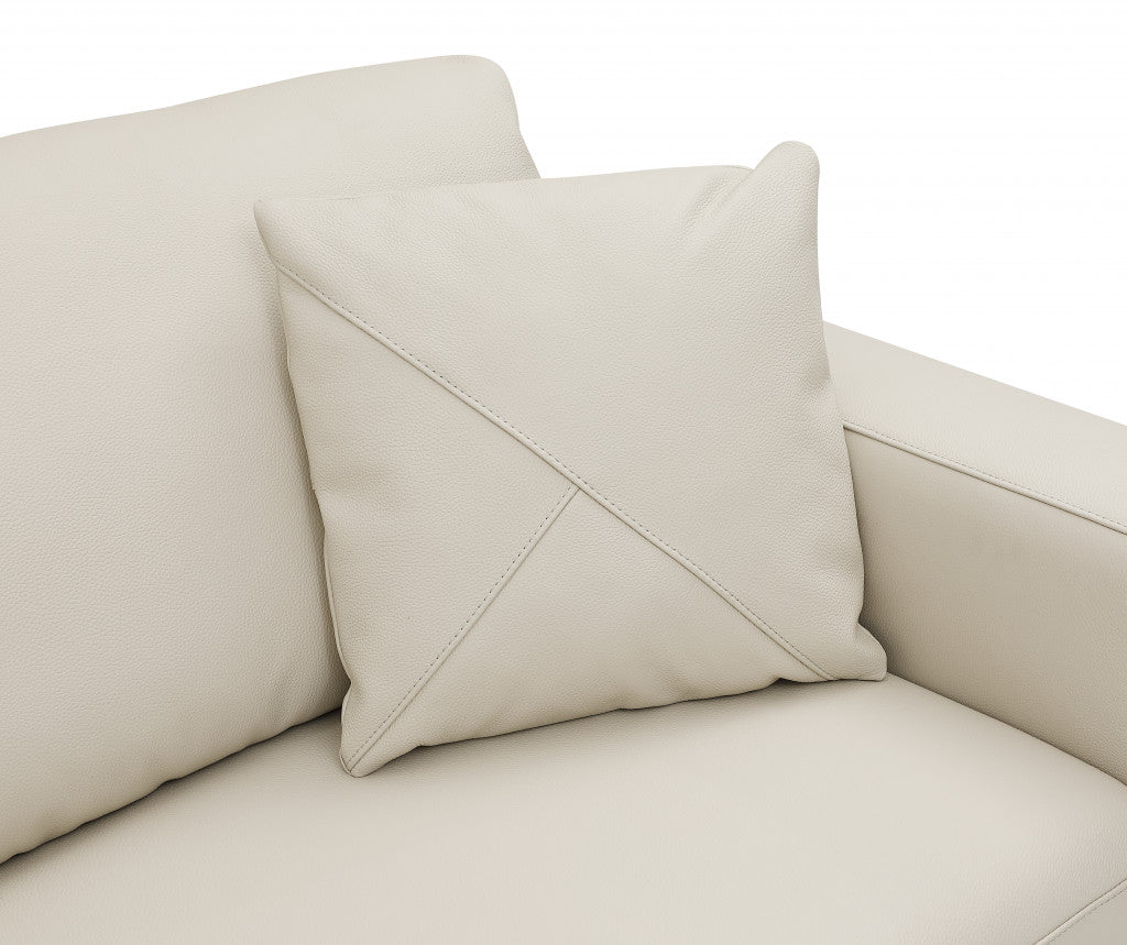 The Marlowe – Beige Italian Leather L-Shaped Sectional