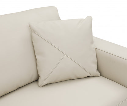 The Marlowe – Beige Italian Leather L-Shaped Sectional