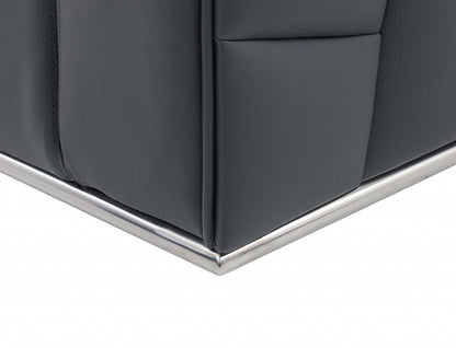 The Callahan – Dark Gray Italian Leather L-Shaped Corner Sectional