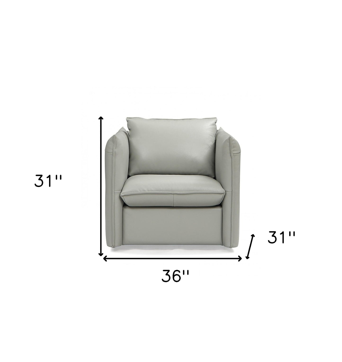 The Halcyre – Gray & Silver Genuine Leather Swivel Lounge Chair