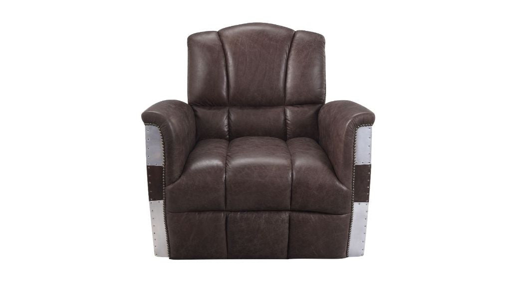 Comstock Leather Club Chair – Brown Patchwork