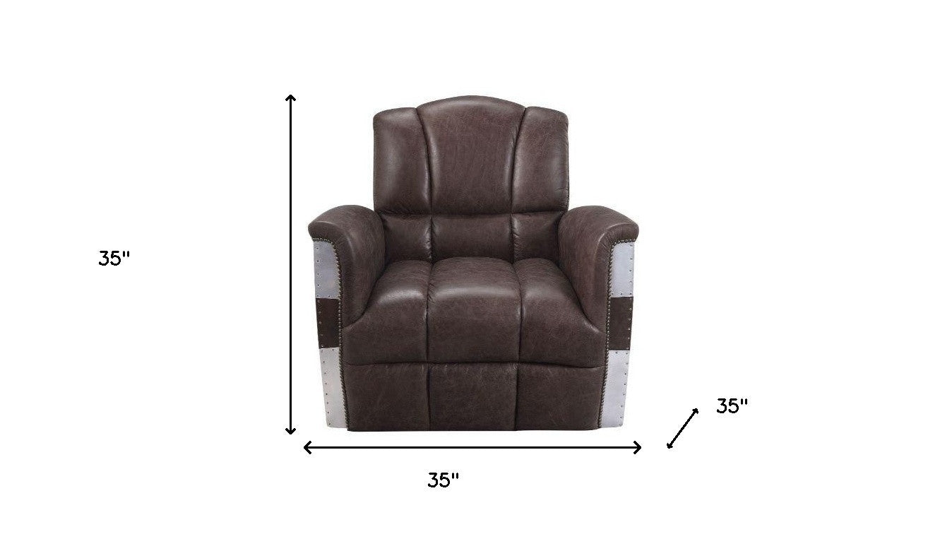 Comstock Leather Club Chair – Brown Patchwork