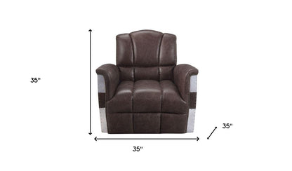 Comstock Leather Club Chair – Brown Patchwork