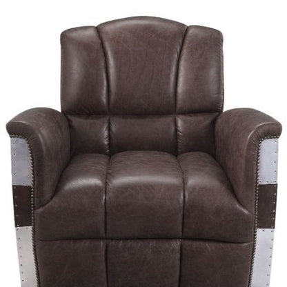 Comstock Leather Club Chair – Brown Patchwork