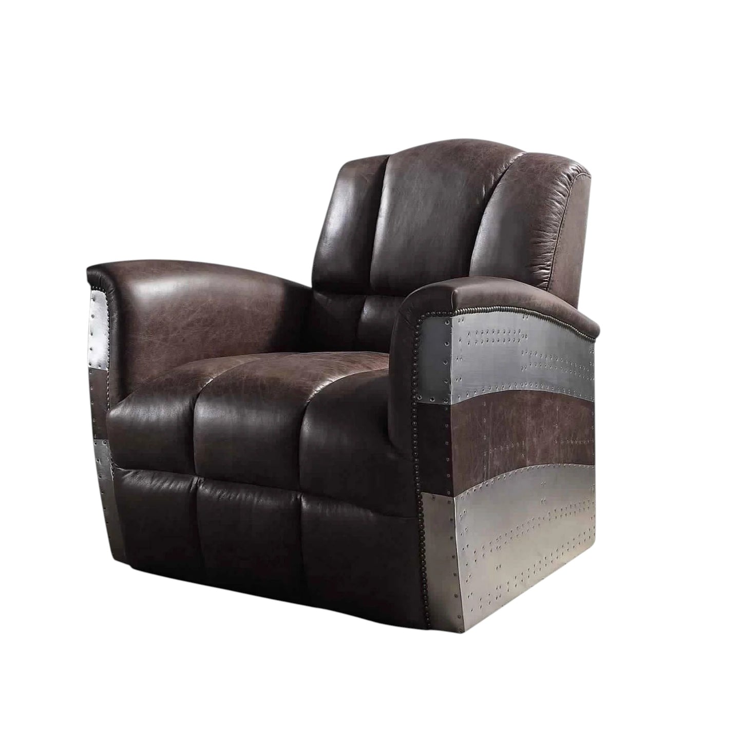 Comstock Leather Club Chair – Brown Patchwork
