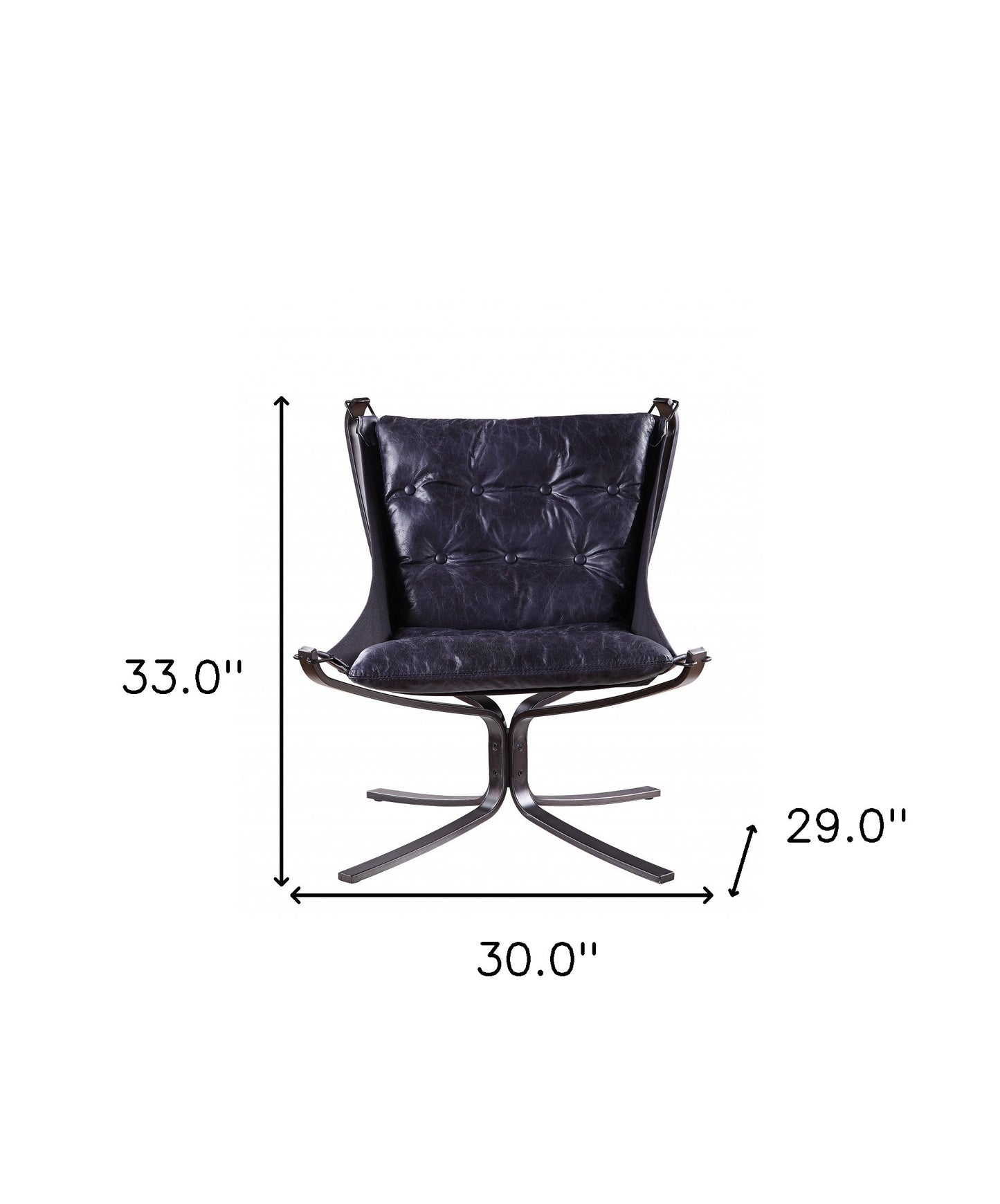 The Azure – Blue & Steel Blue Top Grain Leather Lounge Chair