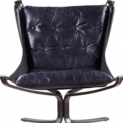 The Azure – Blue & Steel Blue Top Grain Leather Lounge Chair