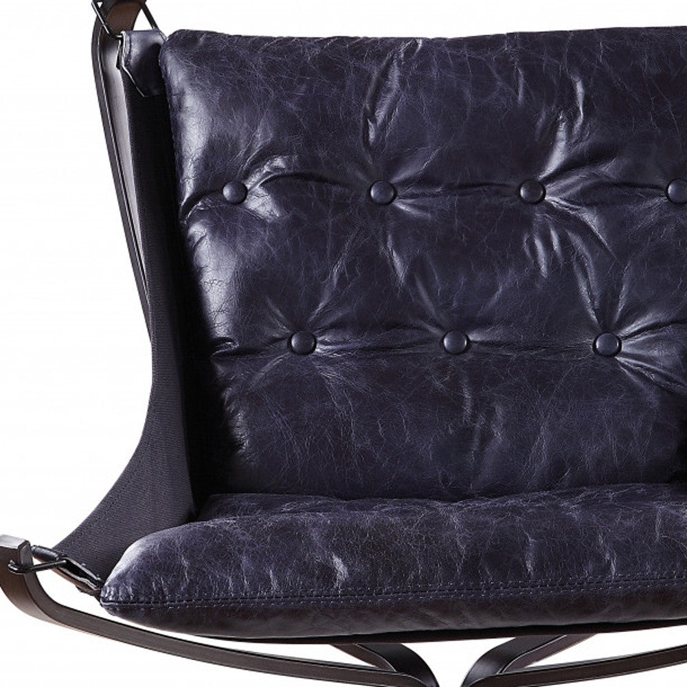 The Azure – Blue & Steel Blue Top Grain Leather Lounge Chair