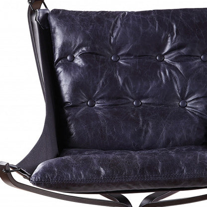 The Azure – Blue & Steel Blue Top Grain Leather Lounge Chair