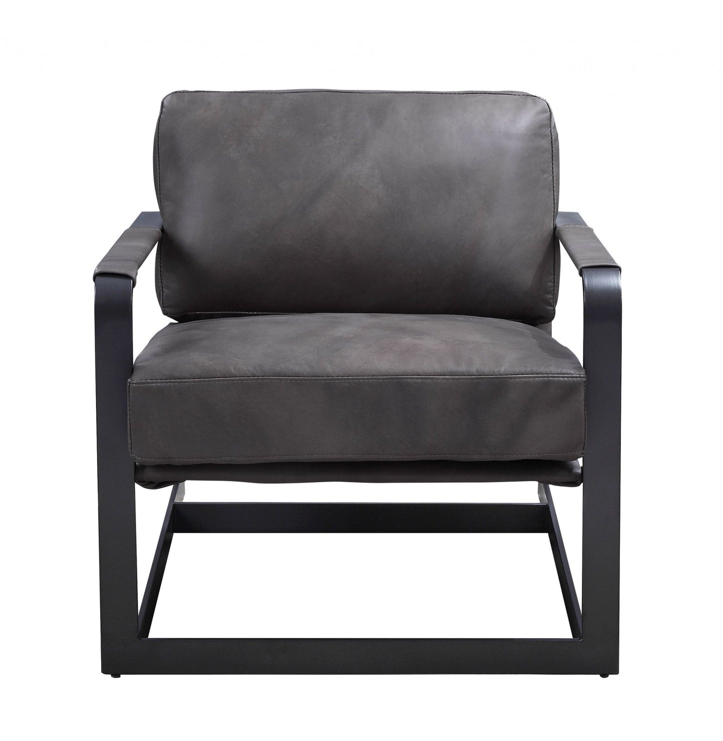 The Slate – Gray & Steel Blue Top Grain Leather Arm Chair