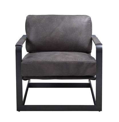 The Slate – Gray & Steel Blue Top Grain Leather Arm Chair