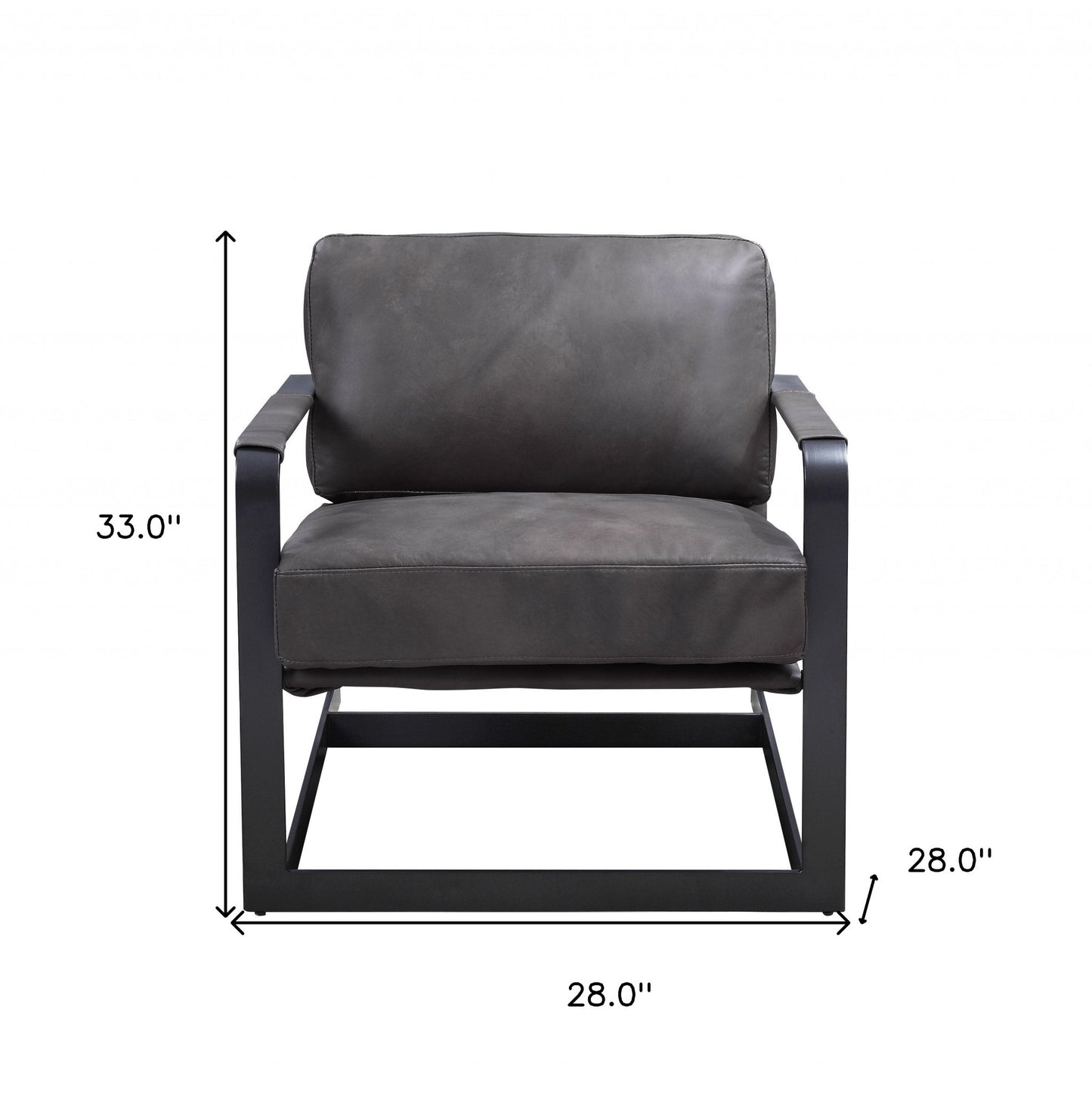 The Slate – Gray & Steel Blue Top Grain Leather Arm Chair