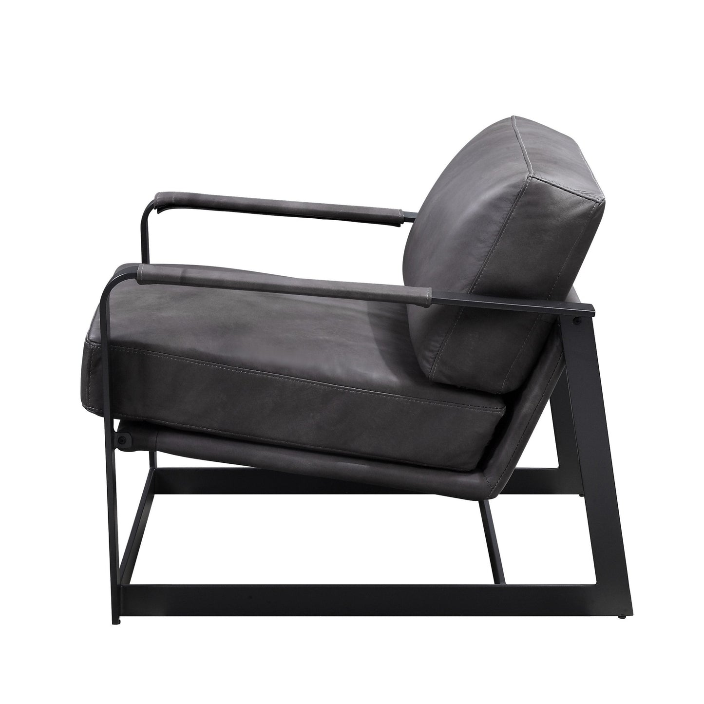 The Slate – Gray & Steel Blue Top Grain Leather Arm Chair