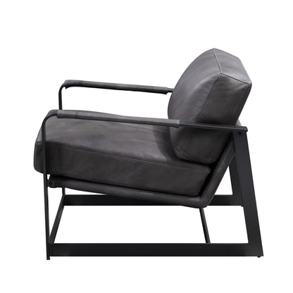 The Slate – Gray & Steel Blue Top Grain Leather Arm Chair